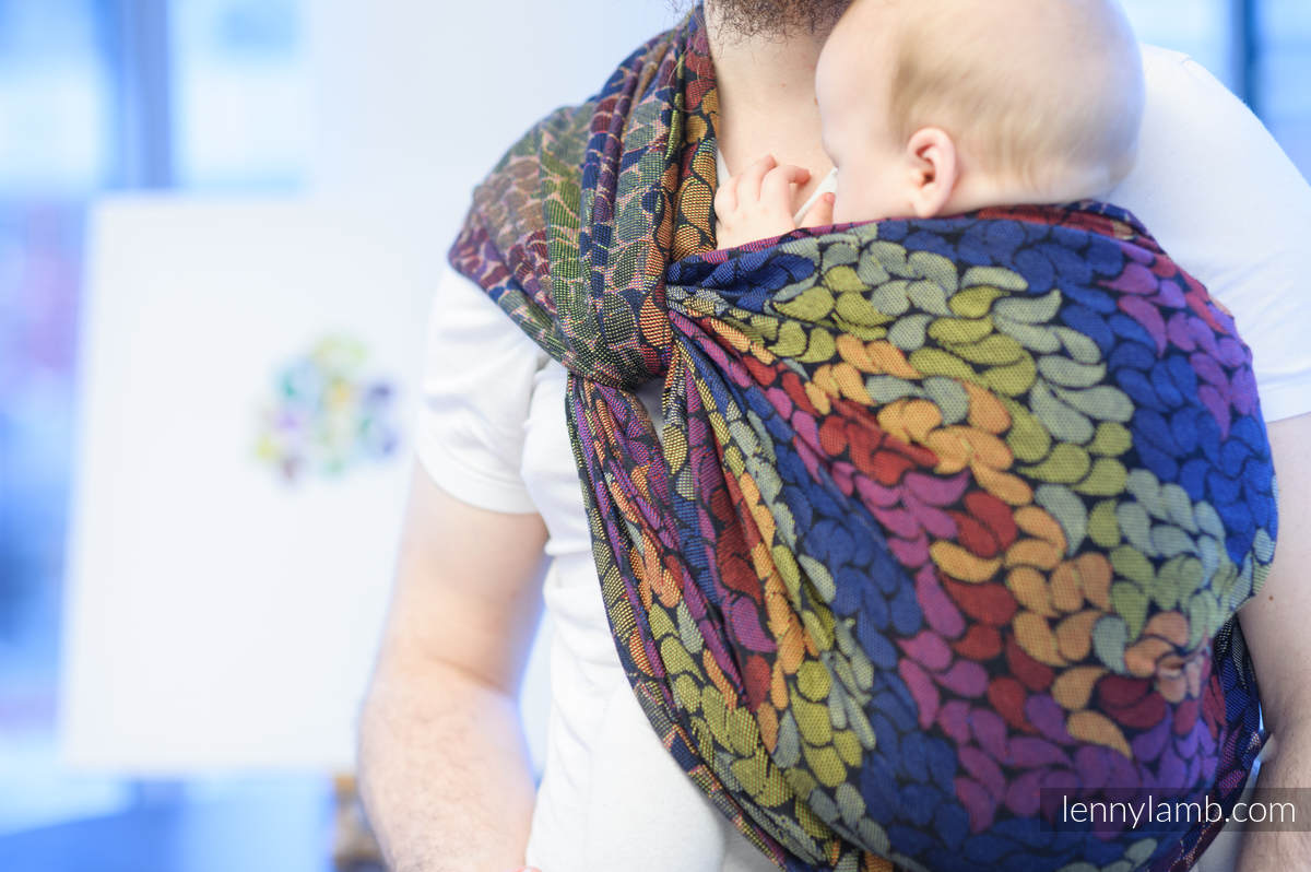 Baby Wrap, Jacquard Weave (100% cotton) - COLORS OF MAGIC - size XS #babywearing