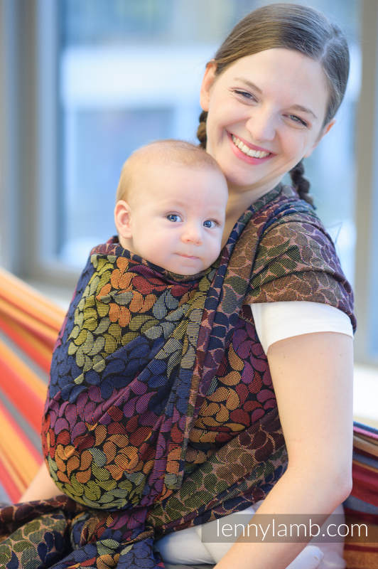 Baby Wrap, Jacquard Weave (100% cotton) - COLORS OF MAGIC - size S (grade B) #babywearing
