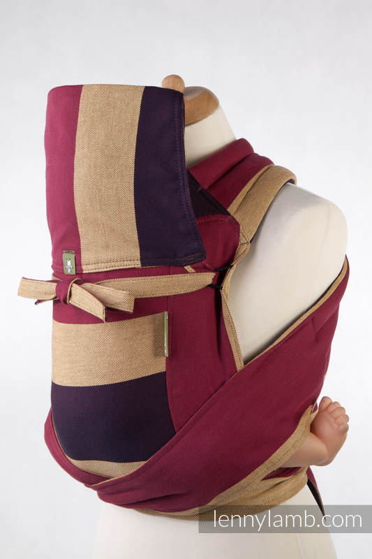 MEI-TAI carrier Toddler, broken-twill weave - 100% cotton - with hood, Burgundy #babywearing