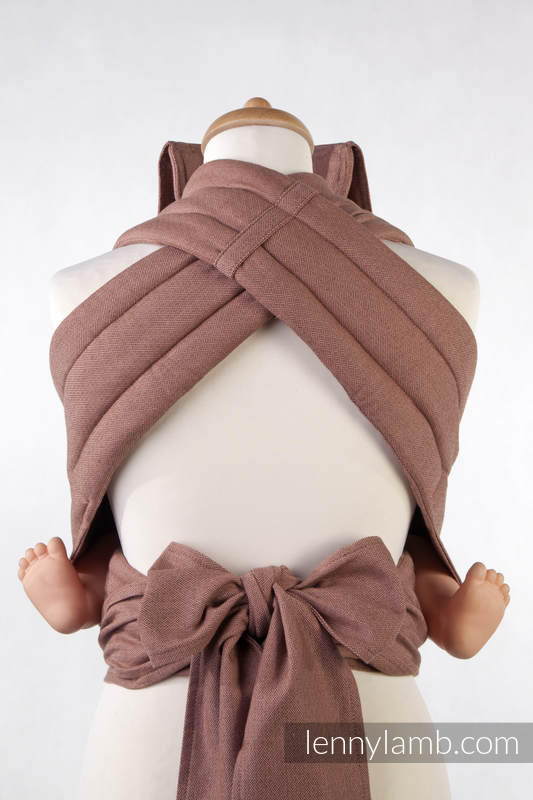 Nosidełko dla dzieci MEI-TAI TODDLER, bawełna, splot diamentowy, z kapturkiem, Brązowy Diament #babywearing