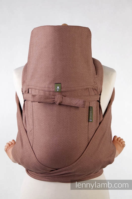 Nosidełko dla dzieci MEI-TAI TODDLER, bawełna, splot diamentowy, z kapturkiem, Brązowy Diament #babywearing