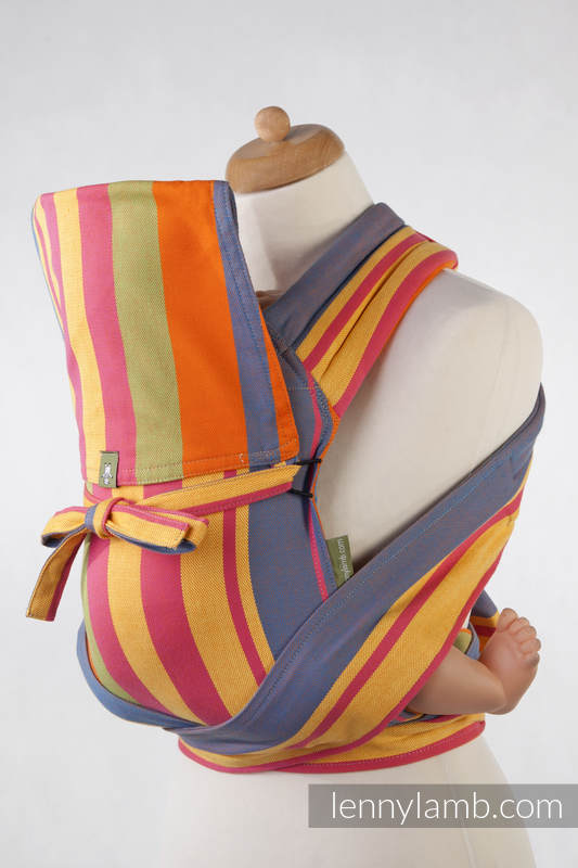 MEI-TAI carrier Mini, broken-twill weave - 100% cotton - with hood, Zumba Orange #babywearing
