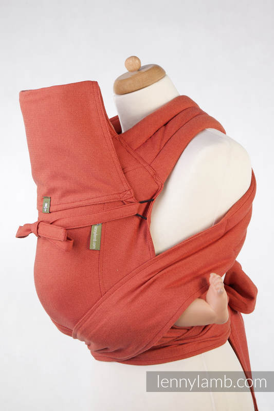 MEI-TAI carrier Toddler, diamond weave - 100% cotton - with hood,  Burnt Orange Diamond #babywearing