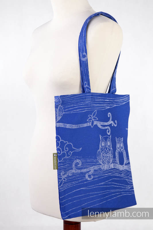 Shopping bag made of wrap fabric (100% cotton) - BUBO OWLS BLUE & WHITE  #babywearing