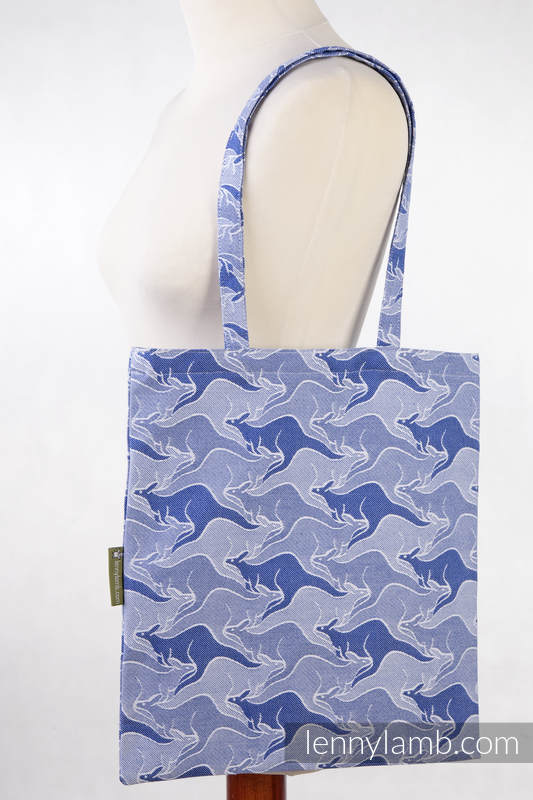 Einkaufstasche, hergestellt aus gewebtem Stoff (100% Baumwolle) - BLUE TWOROOS(grad B) #babywearing