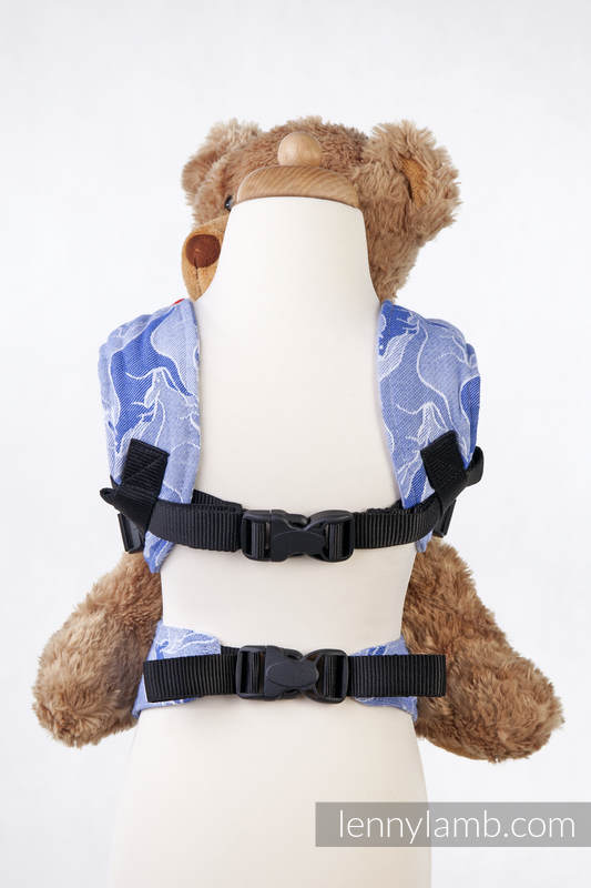 Nosidełko dla lalek z tkaniny chustowej - NIEBIESKI KANGUR (drugi gatunek) #babywearing