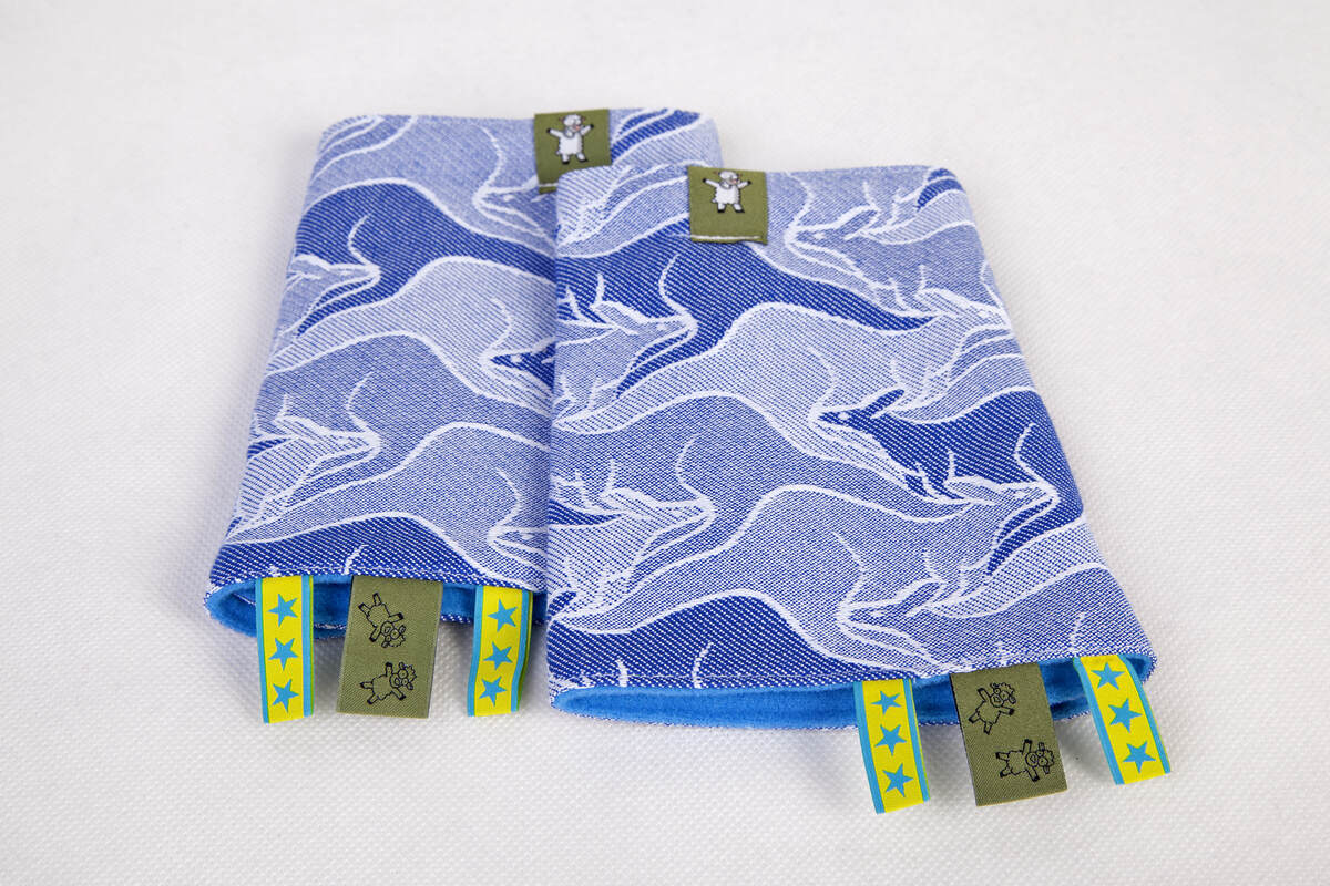 Drool Pads & Reach Straps Set, (60% cotton, 40% polyester) - BLUE TWOROOS #babywearing