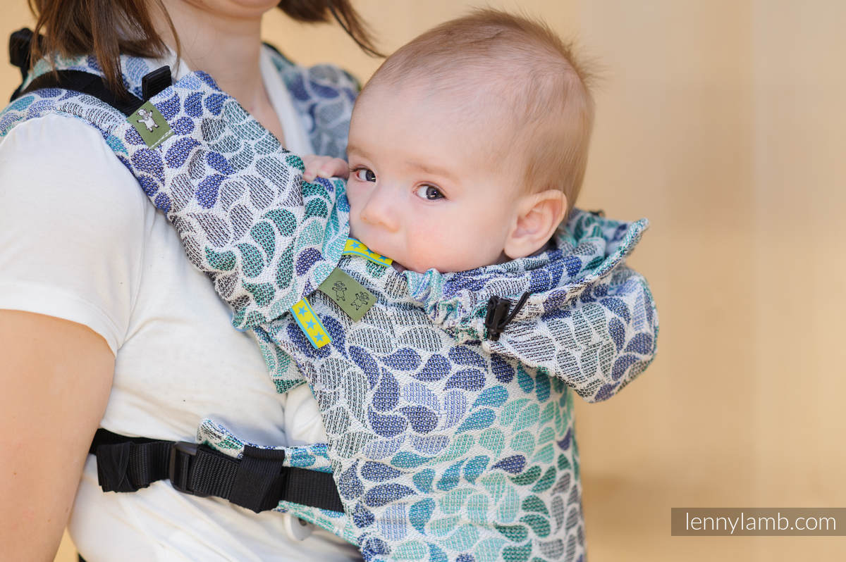 Nosidełko Ergonomiczne z tkaniny żakardowej 100% bawełna , Toddler Size, KOLORY NIEBA - Druga Generacja #babywearing