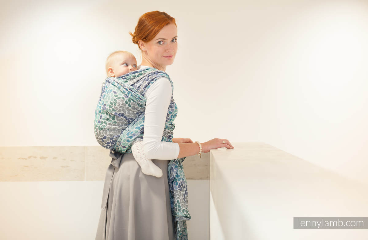 Żakardowa chusta do noszenia dzieci, bawełna - KOLORY NIEBA - rozmiar XS #babywearing