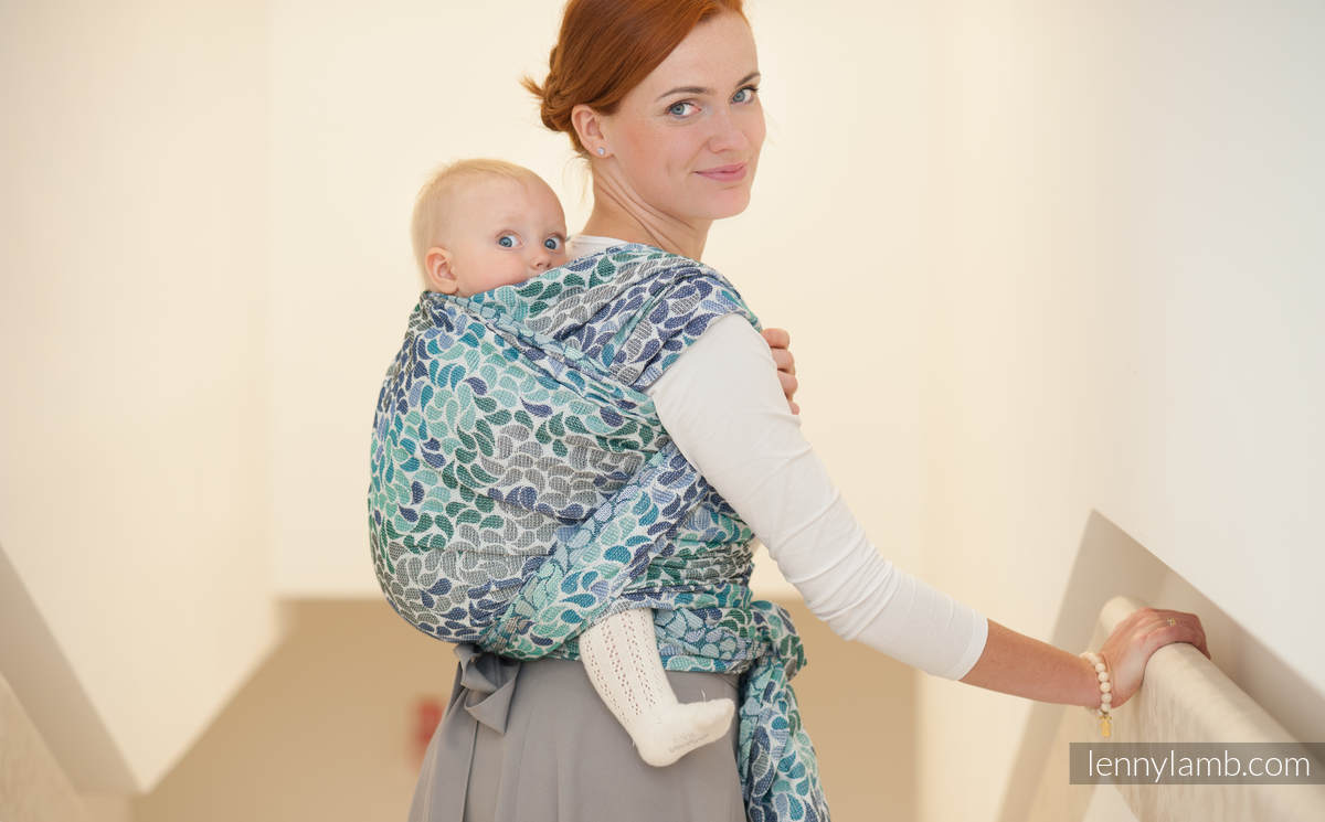 Żakardowa chusta do noszenia dzieci, bawełna - KOLORY NIEBA - rozmiar XL #babywearing