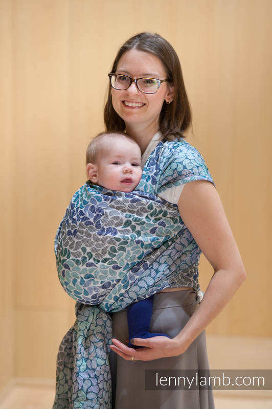 Żakardowa chusta do noszenia dzieci, bawełna - KOLORY NIEBA - rozmiar XS #babywearing