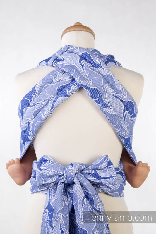 Mei Tai carrier Mini with hood/ jacquard twill / 100% cotton / BLUE TWOROOS #babywearing
