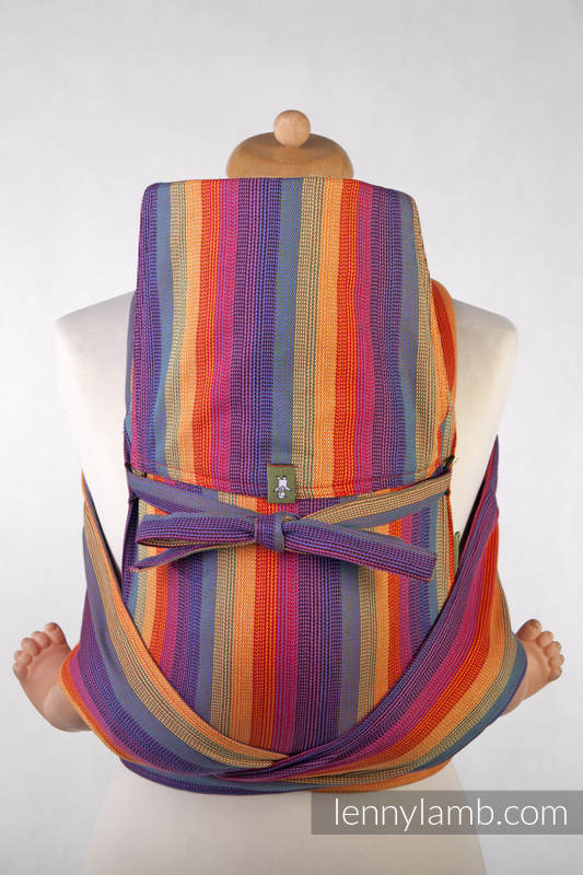MEI-TAI carrier Mini, broken-twill weave - 100% cotton - with hood, SUNSET RAINBOW COTTON #babywearing