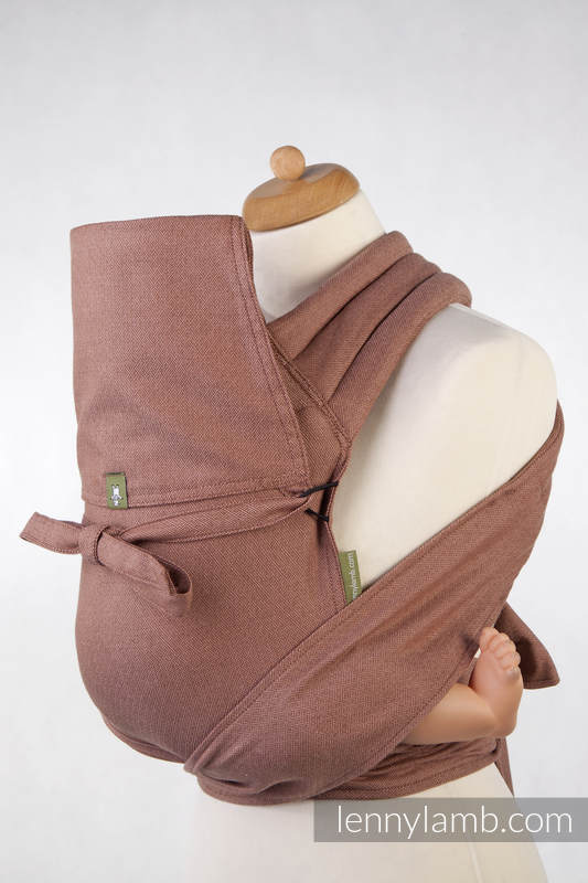 MEI-TAI carrier Mini, diamond weave - 100% cotton - with hood, Brown Diamond #babywearing