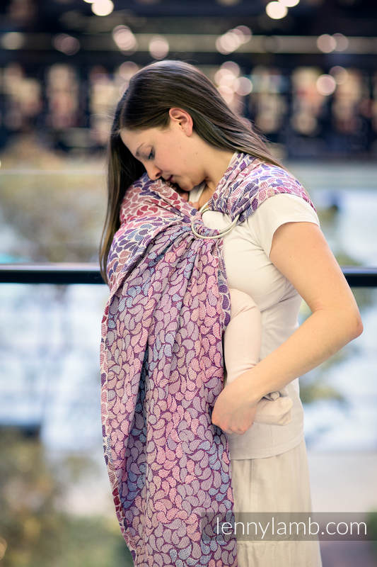 Ringsling, Jacquard Weave (100% cotton), with gathered shoulder - COLORS OF FANTASY - standard 1.8m #babywearing