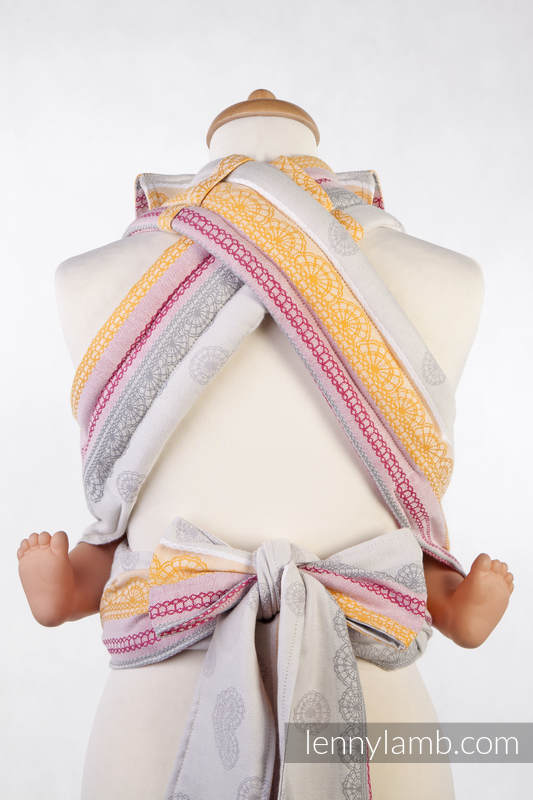 Nosidełko dla dzieci MEI-TAI TODDLER, bawełna, splot żakardowy, z kapturkiem, Waniliowa Koronka - Bawełna #babywearing
