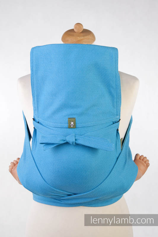 MEI-TAI carrier Mini, diamond weave - 100% cotton - with hood, Turquoise Diamond #babywearing