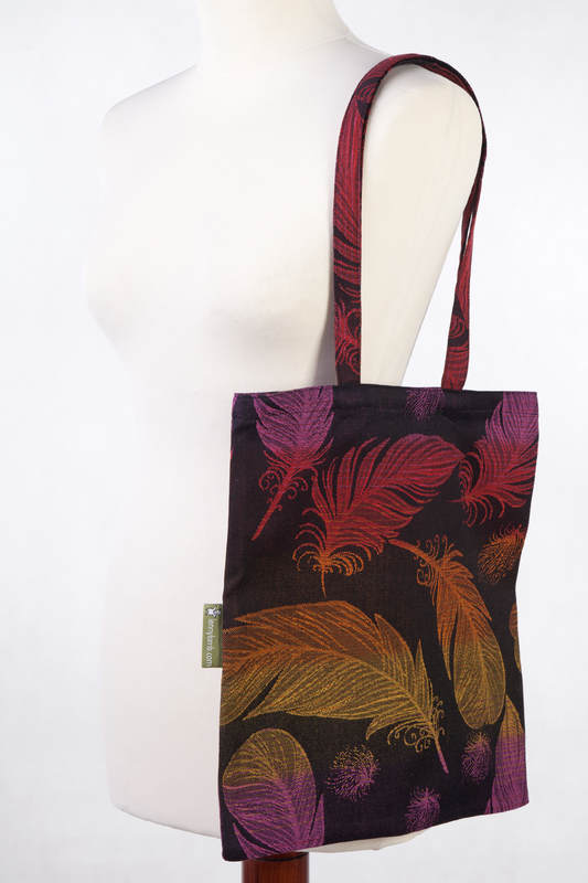 Shopping bag made of wrap fabric (100% cotton) - FEATHERS ON FIRE  #babywearing
