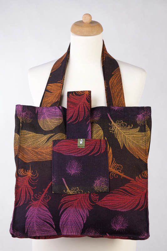 Shoulder bag made of wrap fabric (100% cotton) - FEATHERS ON FIRE - standard size 37cmx37cm #babywearing