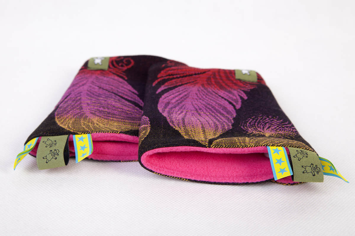 Drool Pads & Reach Straps Set, (60% cotton, 40% polyester) - FEATHERS ON FIRE #babywearing