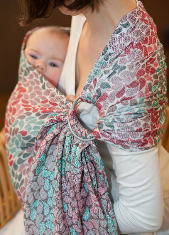 Ringsling, Jacquard Weave (100% cotton) - with gathered shoulder - COLORS OF FRIENDSHIP - long 2.1m #babywearing