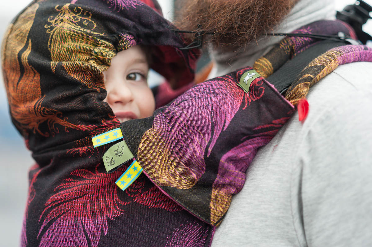Drool Pads & Reach Straps Set, (60% cotton, 40% polyester) - FEATHERS ON FIRE #babywearing