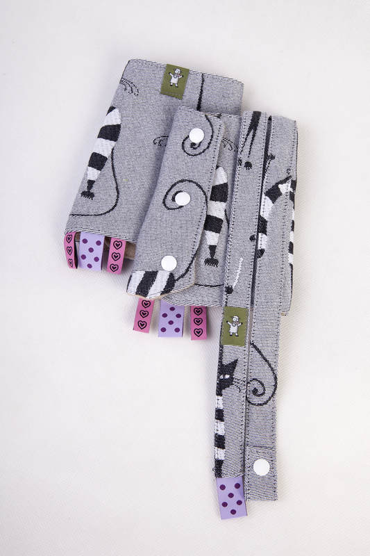 Drool Pads & Reach Straps Set, (60% cotton, 40% polyester) - CRAZY CATS #babywearing