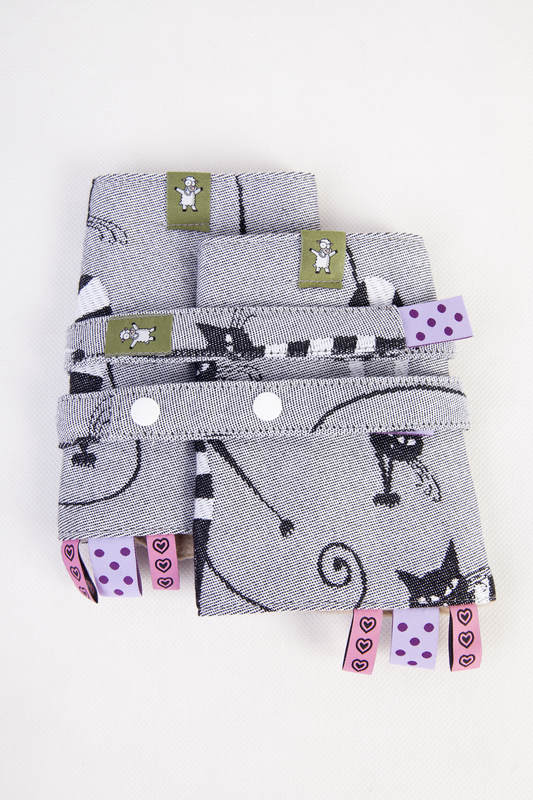 Drool Pads & Reach Straps Set, (60% cotton, 40% polyester) - CRAZY CATS #babywearing