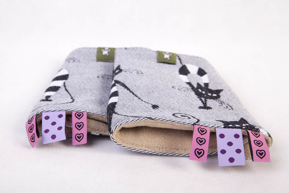 Drool Pads & Reach Straps Set, (60% cotton, 40% polyester) - CRAZY CATS #babywearing