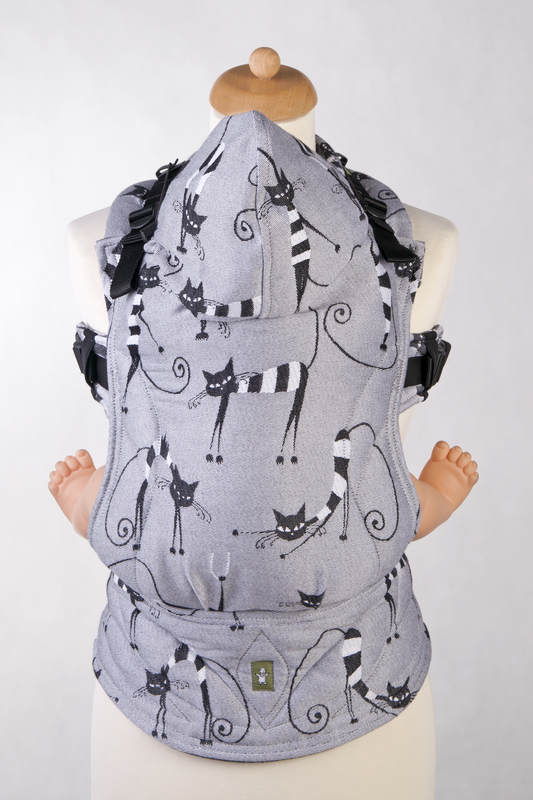 Ergonomic Carrier, Baby Size, jacquard weave 100% cotton - CRAZY CATS - Second Generation #babywearing