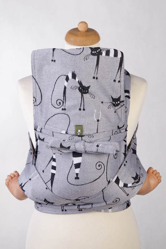 Mei Tai carrier Mini with hood/ jacquard twill / 100% cotton / CRAZY CATS #babywearing