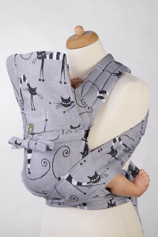 Mei Tai carrier Mini with hood/ jacquard twill / 100% cotton / CRAZY CATS #babywearing