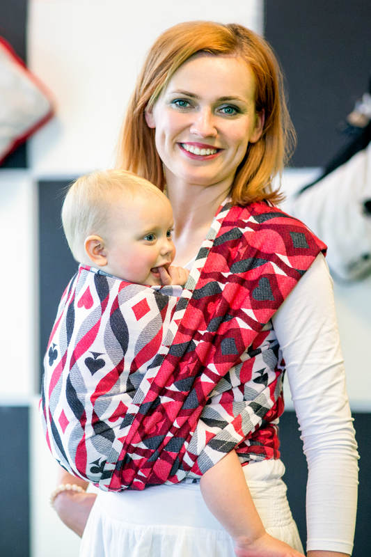 Żakardowa chusta do noszenia dzieci, bawełna -KRÓLOWA SERC - rozmiar S (drugi gatunek) #babywearing