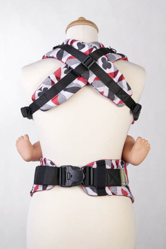 Ergonomic Carrier, Toddler Size, jacquard weave 100% cotton - QUEEN OF HEARTS - Second Generation #babywearing