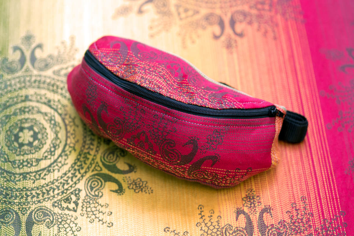 Waist Bag made of woven fabric, (100% cotton) - NOBLE INDIAN PEACOCK #babywearing