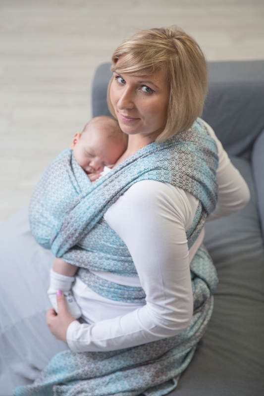 Baby Wrap, Jacquard Weave (100% cotton) - LITTLE LOVE - BREEZE - size XL #babywearing