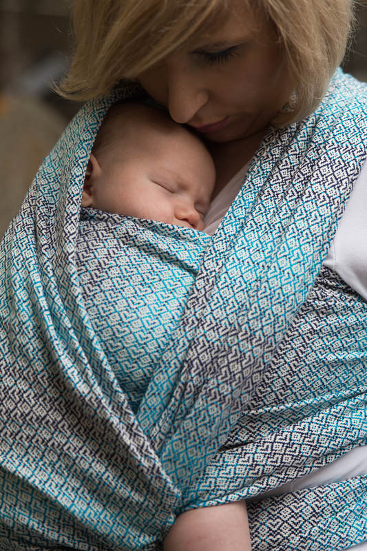 Baby Wrap, Jacquard Weave (100% cotton) - LITTLE LOVE - BREEZE - size XS #babywearing