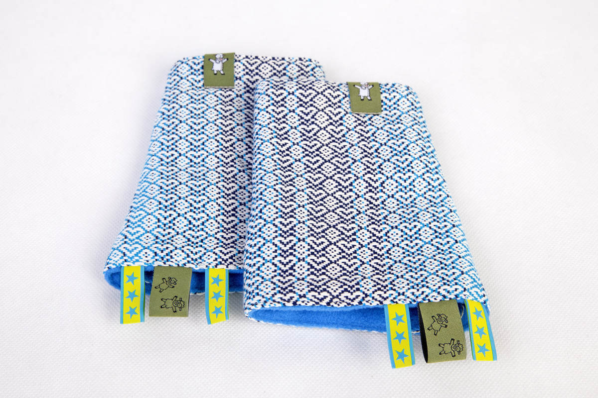 Drool Pads & Reach Straps Set, (60% cotton, 40% polyester) - LITTLE LOVE - BREEZE (grade B) #babywearing