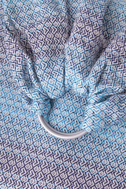 Ringsling, Jacquard Weave (100% cotton), with gathered shoulder - LITTLE LOVE - BREEZE  - long 2.1m (grade B) #babywearing