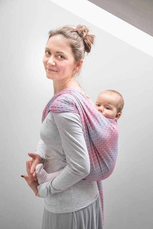 Żakardowa chusta kółkowa do noszenia dzieci, 100% bawełna, ramię bez zakładek - LITTLE LOVE - MGIEŁKA - long 2.1m #babywearing