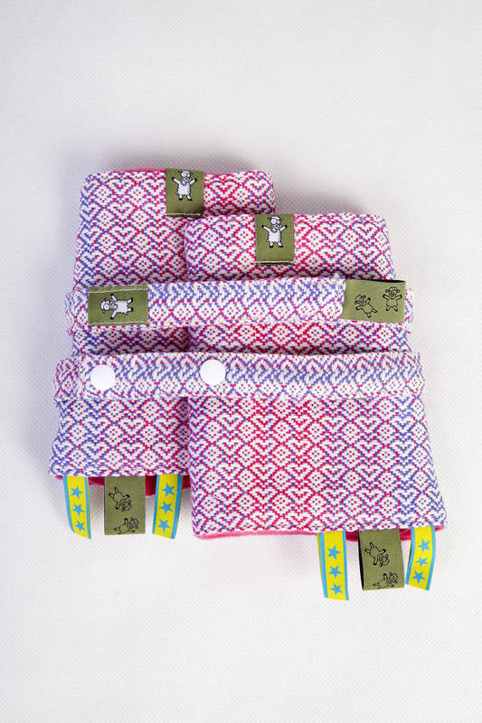 Drool Pads & Reach Straps Set, (60% cotton, 40% polyester) - LITTLE LOVE - HAZE #babywearing