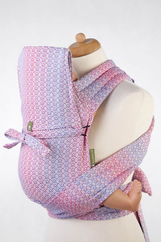 Mei Tai carrier Mini with hood/ jacquard twill / 100% cotton /  LITTLE LOVE - HAZE #babywearing