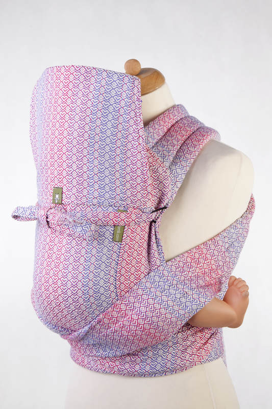 Mei Tai carrier Toddler with hood/ jacquard twill / 100% cotton /  LITTLE LOVE - HAZE #babywearing