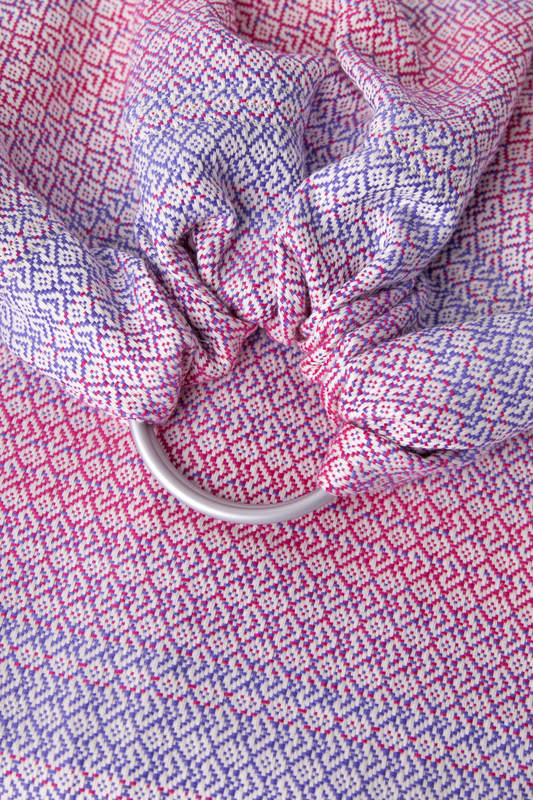 Ringsling, Jacquard Weave (100% cotton), with gathered shoulder - LITTLE LOVE - HAZE - long 2.1m #babywearing
