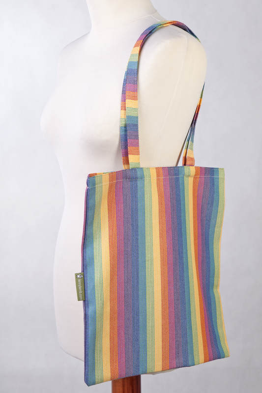 Shopping bag made of wrap fabric (60% cotton, 40% bamboo) - Sunrise Rainbow #babywearing