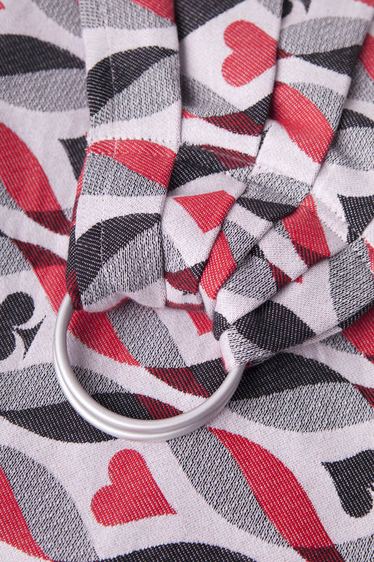 Ringsling, Jacquard Weave (100% cotton) - QUEEN OF HEARTS - long 2.1m #babywearing
