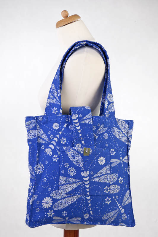 Shoulder bag made of wrap fabric (100% cotton) - DRAGONFLY BLUE & WHITE - standard size 37cmx37cm #babywearing