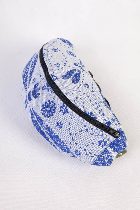Waist Bag made of woven fabric, (100% cotton) - DRAGONFLY WHITE & BLUE #babywearing
