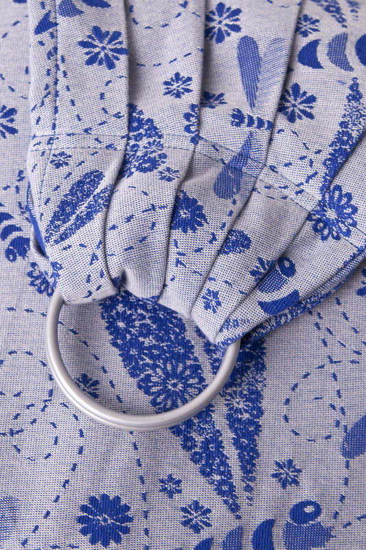 Ringsling, Jacquard Weave (100% cotton) - DRAGONFLY WHITE & BLUE - long 2.1m #babywearing