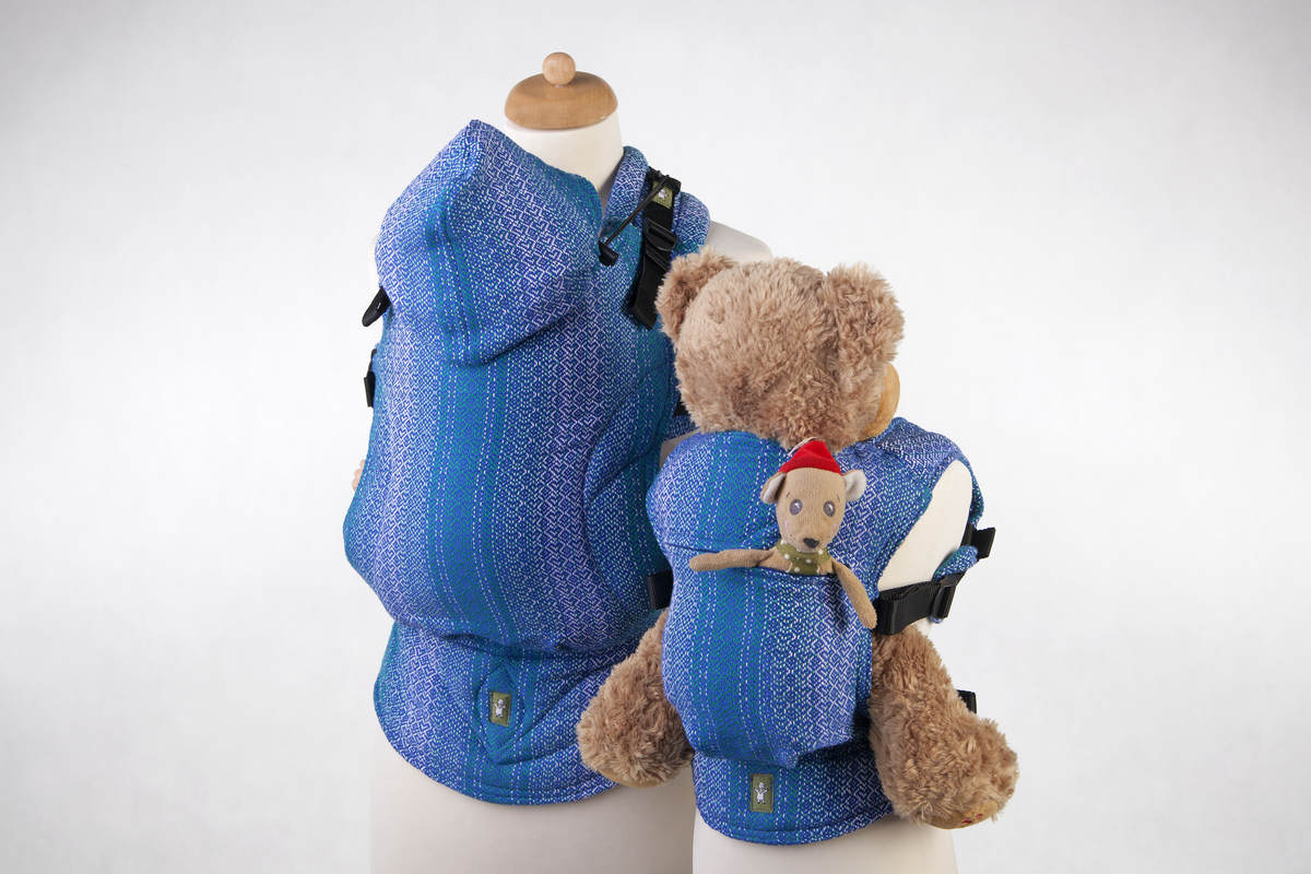 Puppentragehilfe, hergestellt vom gewebten Stoff (100% Baumwolle) - LITTLE LOVE OCEAN (grad B) #babywearing